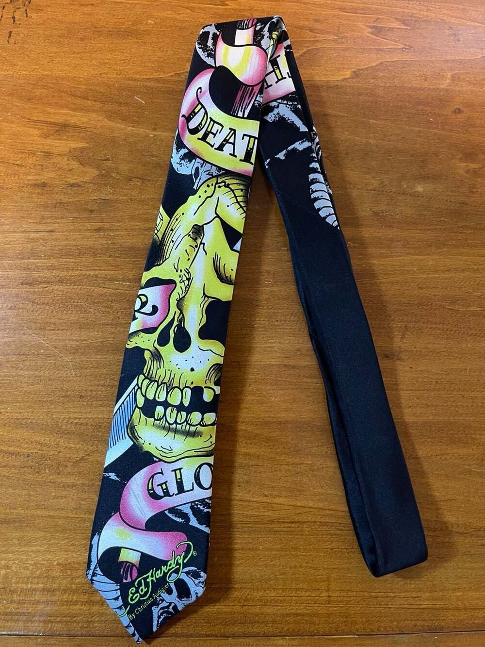 Ed Hardy By Christian Audigier Love Kills Slowly Skull Silk Necktie